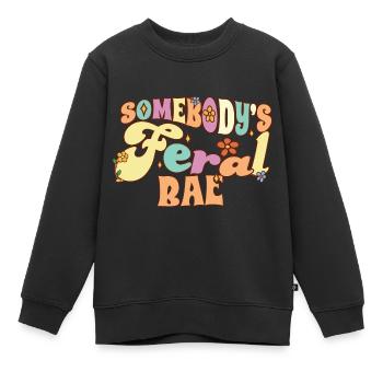 Quelqu’un Feral Bae Petite amie Petite amie Jeu de mots - Sweat Premium enfant bio - noir - Devant - AI Model Kid Female (0cm)