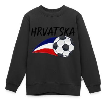 Croates Croates Croates Croatine Hrvatska Croatie - Sweat Premium enfant bio - noir - Devant - AI Model Kid Female (0cm)