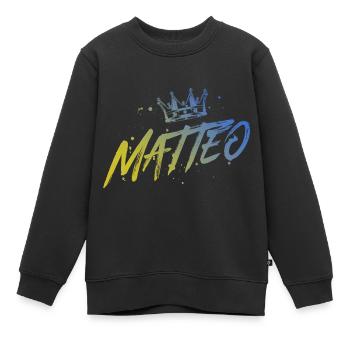 Matteo - Kinder Premium Organic Sweatshirt - Schwarz - Vorne - AI Model Kid Female (0cm)