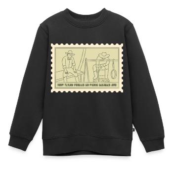 Essen Vergangenheit Design für stolze Texaner - Kinder Premium Organic Sweatshirt - Schwarz - Vorne - AI Model Kid Female (0cm)