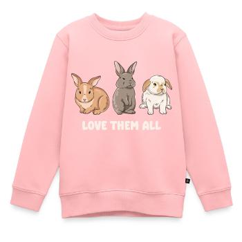 Cute rabbit design for bunny owners - Kids Premium Organic Sweatshirt - rose - Front - AI Model Kid Female (0cm)