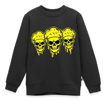Chefkoch Skelett - Kinder Premium Organic Sweatshirt - Schwarz - Vorne - AI Model Kid Female (0cm)
