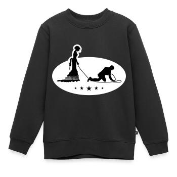 Laisse de mariage jeunes mariés - Sweat Premium enfant bio - noir - Devant - AI Model Kid Female (0cm)