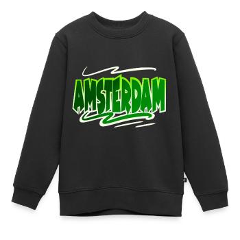 Amsterdam - Kinder Premium Organic Sweatshirt - Schwarz - Vorne - AI Model Kid Female (0cm)