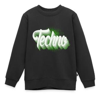 Techno - Kinder Premium Organic Sweatshirt - Schwarz - Vorne - AI Model Kid Female (0cm)