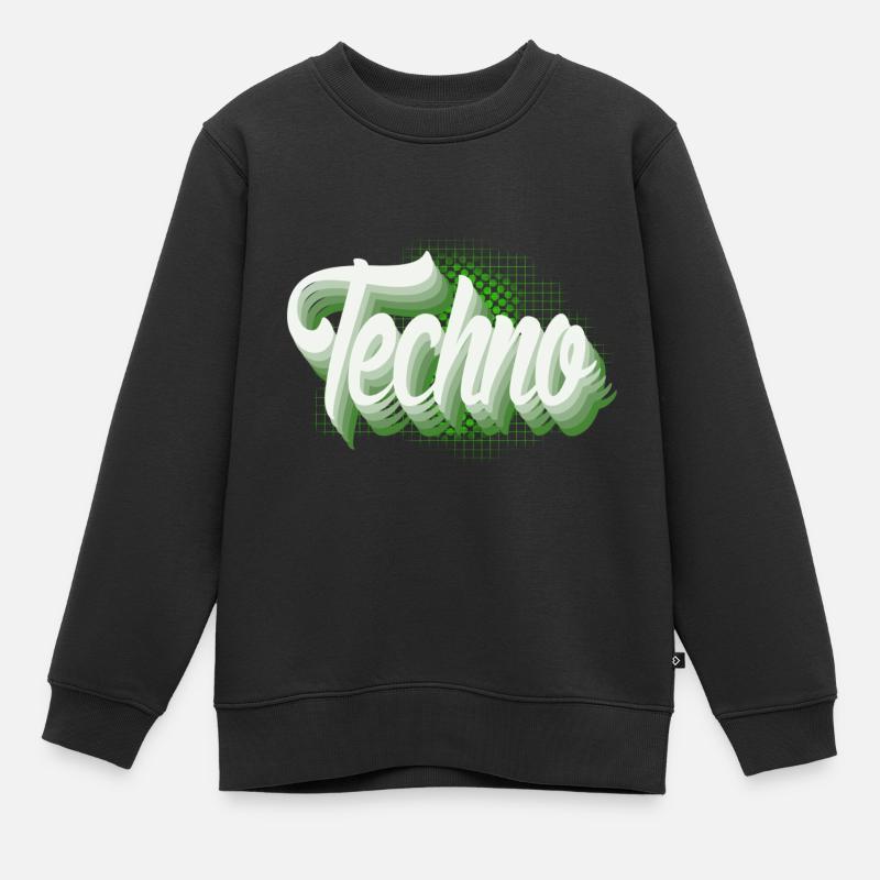 Techno - Kinder Premium Organic Sweatshirt - Schwarz