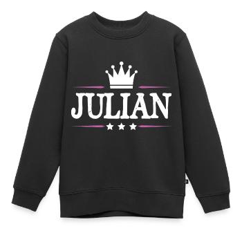 Julian - Kinder Premium Organic Sweatshirt - Schwarz - Vorne - AI Model Kid Female (0cm)