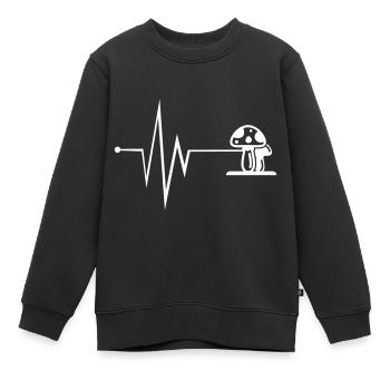 Mushrooms pulse - Kids Premium Organic Sweatshirt - black - Front - AI Model Kid Female (0cm)