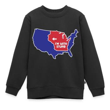 Wisconsin Design für patriotische Wisconsinites - Kinder Premium Organic Sweatshirt - Schwarz - Vorne - AI Model Kid Female (0cm)