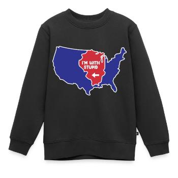 Illinois US Design für patriotische Illinoisaner - Kinder Premium Organic Sweatshirt - Schwarz - Vorne - AI Model Kid Female (0cm)