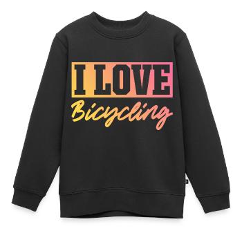 Ich Liebe Fahrradfahren - Kinder Premium Organic Sweatshirt - Schwarz - Vorne - AI Model Kid Female (0cm)
