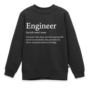 Definition of Engineer - Kids Premium Organic Sweatshirt - black - Front - AI Model Kid Female (0cm)