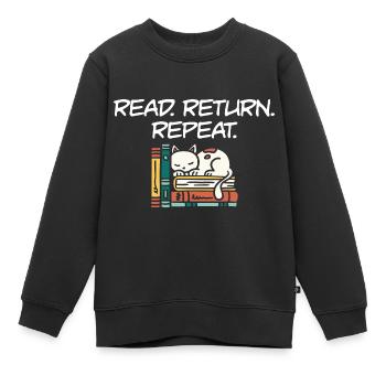 Library Worker Librarian Read Return Repeat Book - Kinder Premium Organic Sweatshirt - Schwarz - Vorne - AI Model Kid Female (0cm)