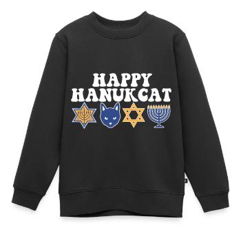 Juif Hanoukka Hanukcat Étoile De David Menorah - Sweat Premium enfant bio - noir - Devant - AI Model Kid Female (0cm)