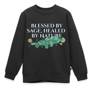 By Sage Healed By Nature Smudge Sticks - Kids Premium Organic Sweatshirt - black - Front - AI Model Kid Female (0cm)