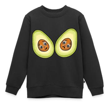 Avocados Früchte Frucht Vegetarisch - Kinder Premium Organic Sweatshirt - Schwarz - Vorne - AI Model Kid Female (0cm)