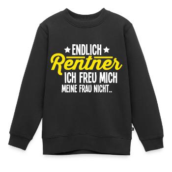 Rentner - Kinder Premium Organic Sweatshirt - Schwarz - Vorne - AI Model Kid Female (0cm)