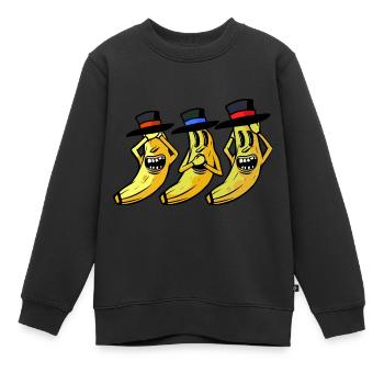 Banane lustig witzig spaßig Bananen Obst Frucht - Kinder Premium Organic Sweatshirt - Schwarz - Vorne - AI Model Kid Female (0cm)