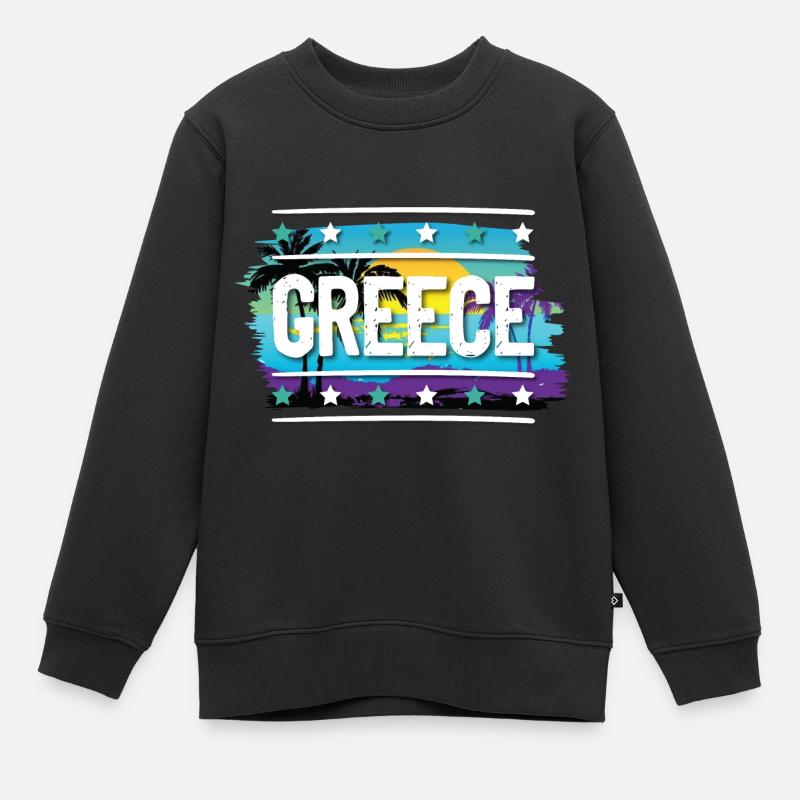 Grèce - Sweat Premium enfant bio - noir