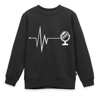 Icône miroir Pulse - Sweat Premium enfant bio - noir - Devant - AI Model Kid Female (0cm)