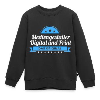 Mediengestalter Digital Print Design für Profis - Kinder Premium Organic Sweatshirt - Schwarz - Vorne - AI Model Kid Female (0cm)
