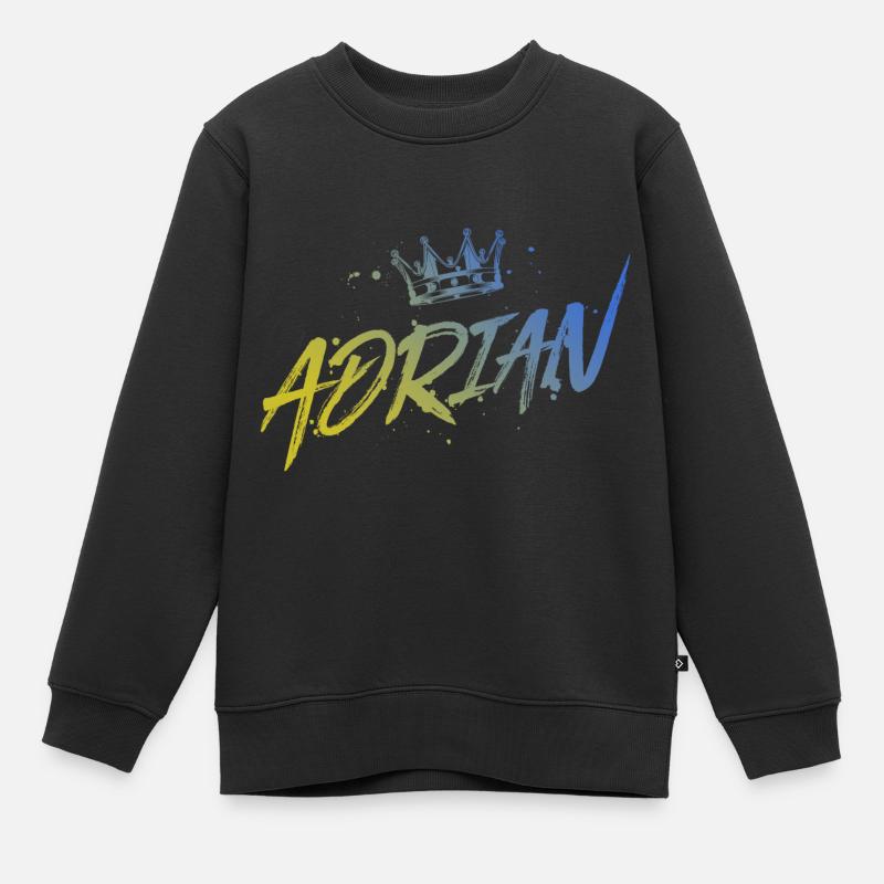 Adrian - Kinder Premium Organic Sweatshirt - Schwarz