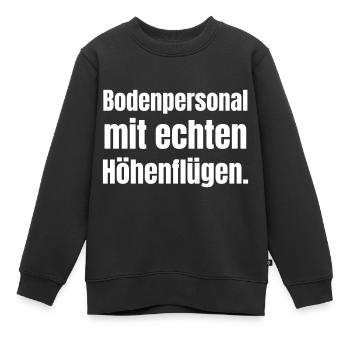 Personnel au sol avec de vraies envolées de fantaisie. - Sweat Premium enfant bio - noir - Devant - AI Model Kid Female (0cm)