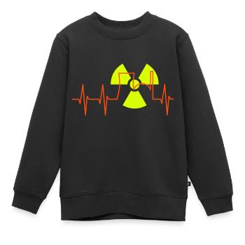 ECG, centrale nucléaire et panneaux d’avertissement de rayonnement - Sweat Premium enfant bio - noir - Devant - AI Model Kid Female (0cm)