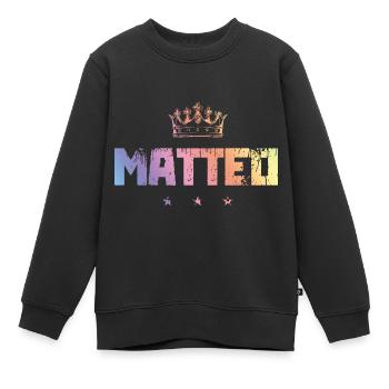 Matteo - Kinder Premium Organic Sweatshirt - Schwarz - Vorne - AI Model Kid Female (0cm)