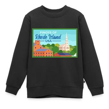 Rhode Island Fil-Am Design für stolze Pinoys - Kinder Premium Organic Sweatshirt - Schwarz - Vorne - AI Model Kid Female (0cm)