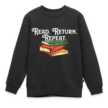Read Return Repeat Library Worker Librarian Book - Kinder Premium Organic Sweatshirt - Schwarz - Vorne - AI Model Kid Female (0cm)