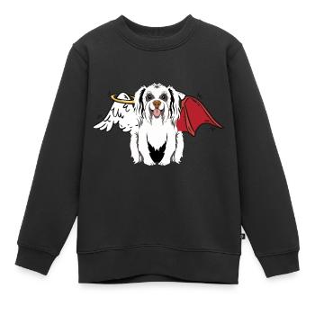 Enfers, Chien, Ange, Diable, Céleste, Diable, Chiens - Sweat Premium enfant bio - noir - Devant - AI Model Kid Female (0cm)