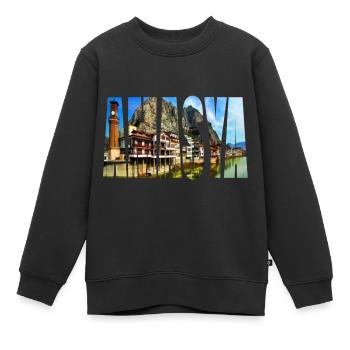 Panorama d’Amasya - Sweat Premium enfant bio - noir - Devant - AI Model Kid Female (0cm)