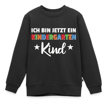 ich bin jetzt ein Kindergartenkind 2025 - Kinder Premium Organic Sweatshirt - Schwarz - Vorne - AI Model Kid Female (0cm)