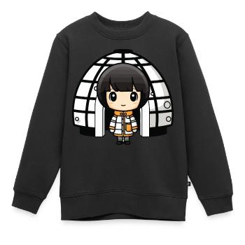 Winter Eskimo Iglu Comic - Kinder Premium Organic Sweatshirt - Schwarz - Vorne - AI Model Kid Female (0cm)