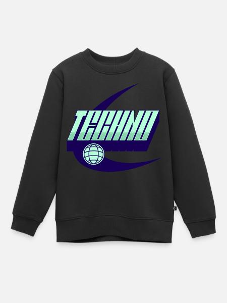 Techno - Kinder Premium Organic Sweatshirt - Schwarz