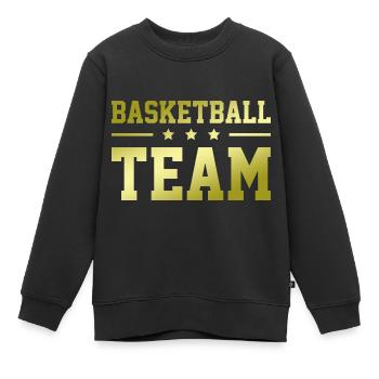 Équipe de basket-ball - Sweat Premium enfant bio - noir - Devant - AI Model Kid Female (0cm)