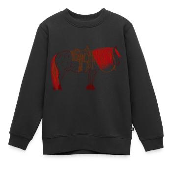 Pferd mit Sattel - Kinder Premium Organic Sweatshirt - Schwarz - Vorne - AI Model Kid Female (0cm)