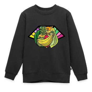 Végétarien Fruits Fruits Vitamines Rafraîchissement Cuisinier - Sweat Premium enfant bio - noir - Devant - AI Model Kid Female (0cm)