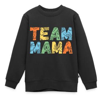 Mother Team Mom - Kids Premium Organic Sweatshirt - black - Front - AI Model Kid Female (0cm)