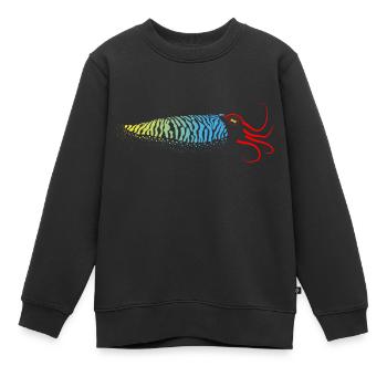 Sépia, Calmar dégradé - Sweat Premium enfant bio - noir - Devant - AI Model Kid Female (0cm)