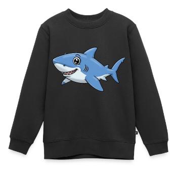 Tier Cartoon Hai - Kinder Premium Organic Sweatshirt - Schwarz - Vorne - AI Model Kid Female (0cm)