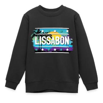 Lissabon - Kinder Premium Organic Sweatshirt - Schwarz - Vorne - AI Model Kid Female (0cm)