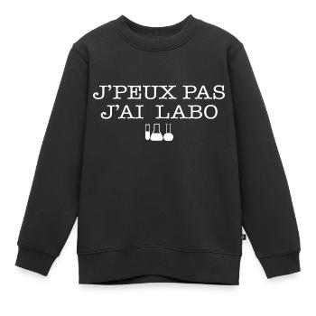 J'Peux Pas J'ai Labo Chimiste Humour - Sweat Premium enfant bio - noir - Devant - AI Model Kid Female (0cm)