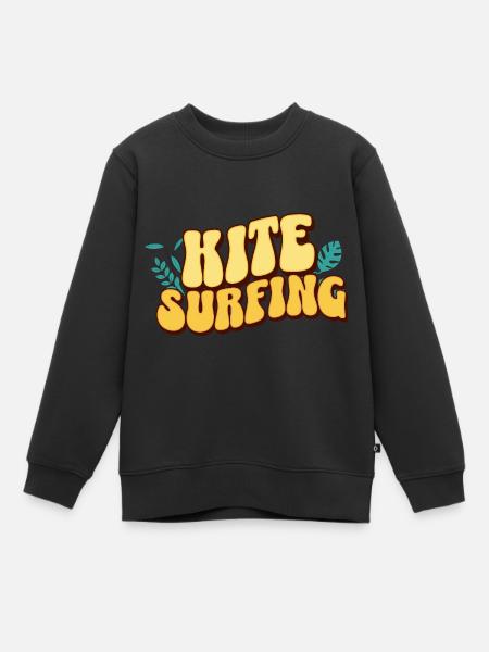 Kitesurf Kitesurfer Kiteboard - Kinder Premium Organic Sweatshirt - Schwarz
