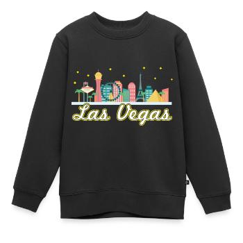 Las Vegas Strip - Kinder Premium Organic Sweatshirt - Schwarz - Vorne - AI Model Kid Female (0cm)