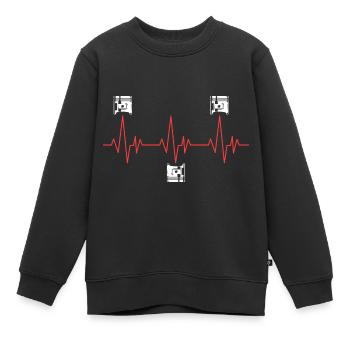 V6 V8 Motor Heartbeat Design für Zylinderlüfter - Kinder Premium Organic Sweatshirt - Schwarz - Vorne - AI Model Kid Female (0cm)