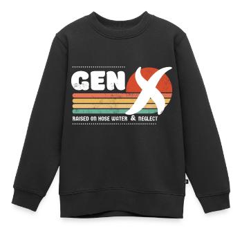 Sonnenuntergang der Generation X - Weiß - Kinder Premium Organic Sweatshirt - Schwarz - Vorne - AI Model Kid Female (0cm)