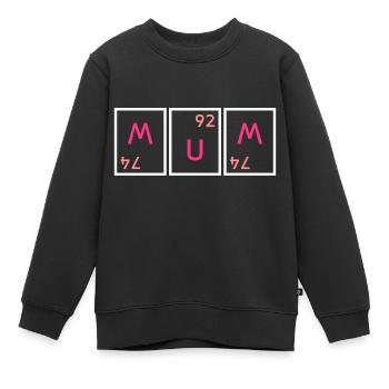 Mum (torsadé au tungstène, uranium, torsadé au tungstène) - Sweat Premium enfant bio - noir - Devant - AI Model Kid Female (0cm)