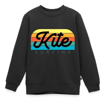 Kitesurfen Kitesurf Kitesurfer Kiteboard - Kinder Premium Organic Sweatshirt - Schwarz - Vorne - AI Model Kid Female (0cm)